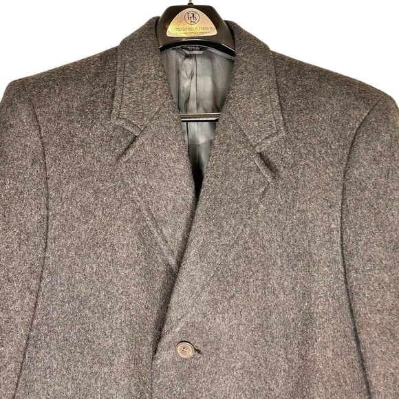 Ciatti Men's Cashmere Wool Blend Overcoat 42 LONG Full Length Charcoal Gray - Picture 4 of 14